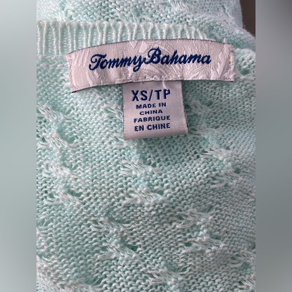 Tommy Bahama Light Mint Green/Blue Sweater. Pictured AS IS - Picture 4 of 7